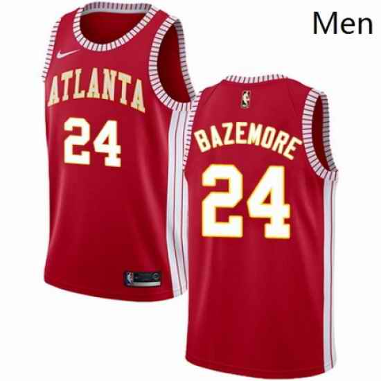 Mens Nike Atlanta Hawks 24 Kent Bazemore Swingman Red NBA Jersey Statement Edition
